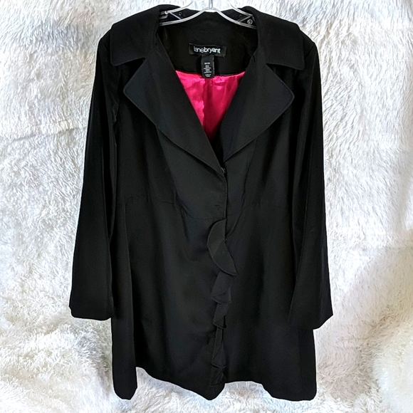 Women's Lane Bryant Long Black Jacket 18 20 - Picture 3 of 10